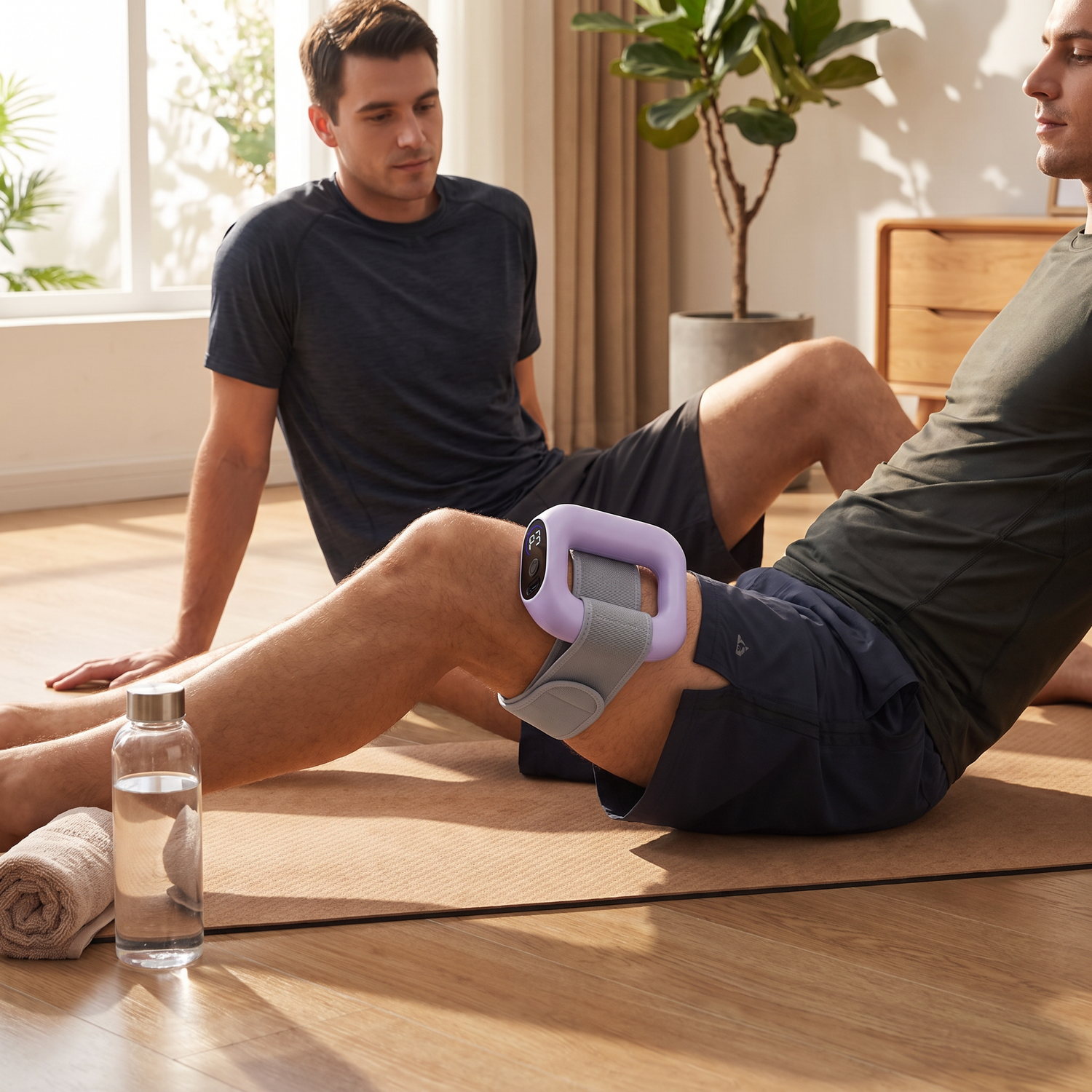 Man using SculptRing on thigh - lifestyle